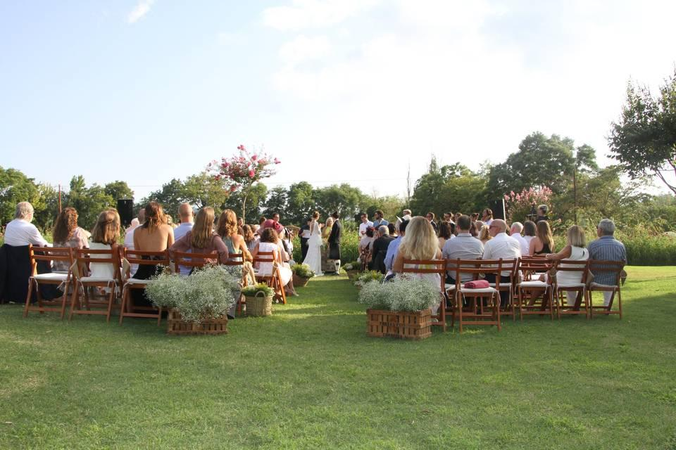 Ceremonia de boda en los jardines de Mas Carreras 1846
